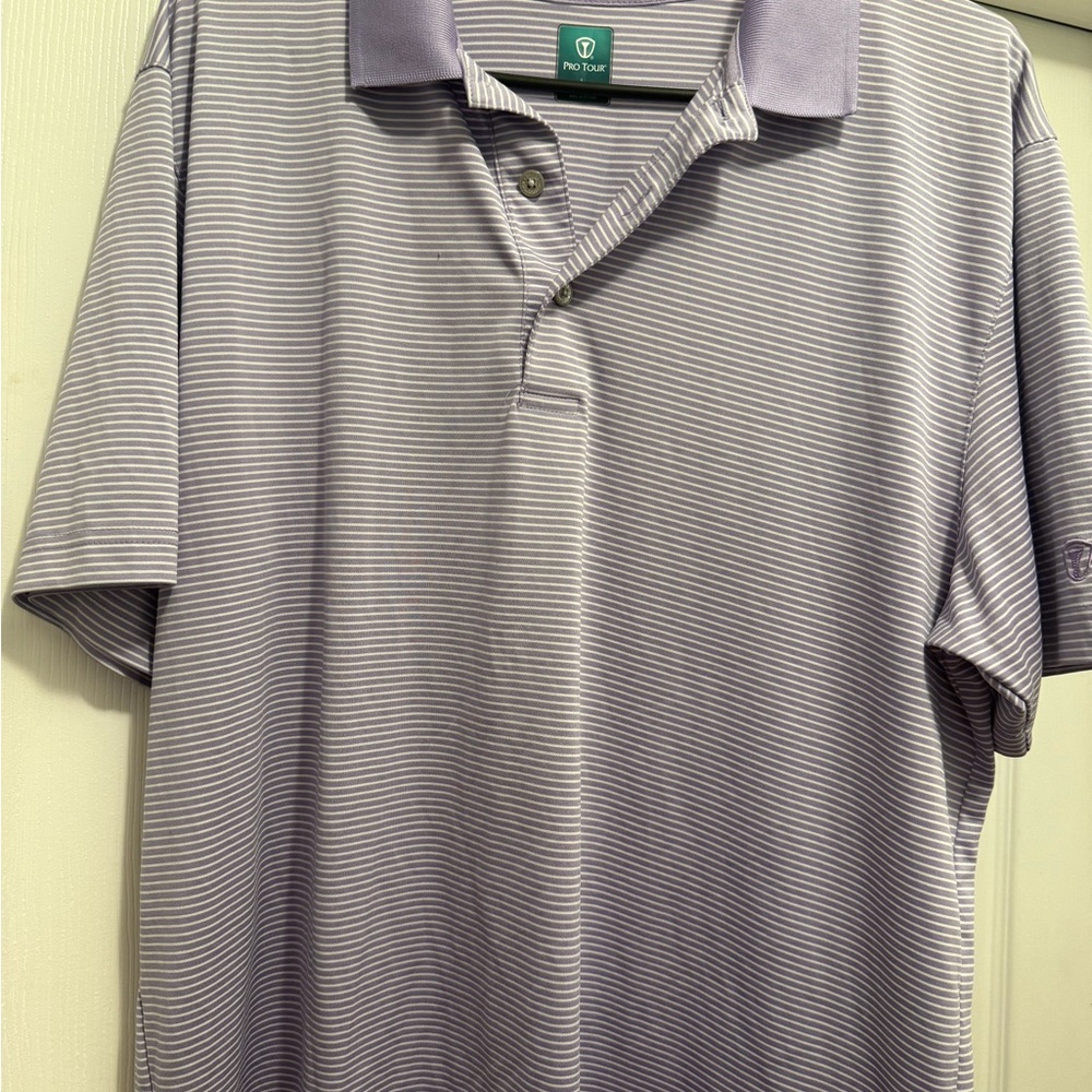Men’s Light Purple Striped Polo